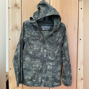 Eddie Bauer Camouflage Hooded Jacket women’s small.